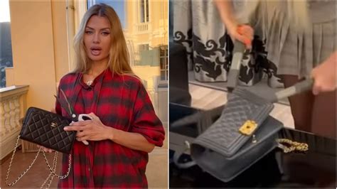 Russian influencers cut up Chanel handbags, claiming